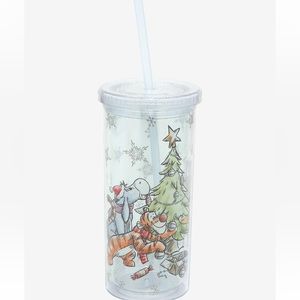 Disney Winnie The Pooh Snowy Glitter Christmas Tumbler Hot Topic‎